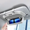 Smooth Damping Mechanism: Open and close the case effortlessly with its gentle damping design, ensuring a smooth and quiet operation. Protective Flocked Interior: The soft, flocked lining provides a gentle cushion for your glasses, preventing scratches and keeping them in pristine condition. Universal Fit: Compatible with any car model, this case ensures that your sunglasses are always within reach, no matter what vehicle you're driving. Preserves Sun Visor Functionality: Attach it to your sun visor without compromising its ability to shield you from glare, so you can drive safely and comfortably.
