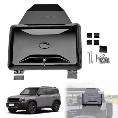 CUSTOM FIT - Designed specifically for Jetour Traveller T2 models 2023-2024. EASY ACCESS - Comes with a key for quick and reliable access. OUTDOOR READY - Perfect for adventurous souls needing extra storage. SLEEK STYLISH - Glossy black finish enhances your vehicle's aesthetic. SECURE YOUR GEAR - Equipped with an imported lock cylinder for ultimate safety.