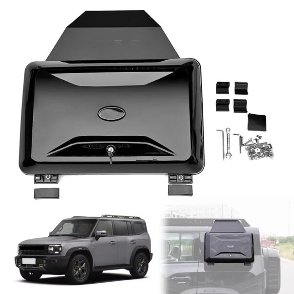 CUSTOM FIT - Designed specifically for Jetour Traveller T2 models 2023-2024. EASY ACCESS - Comes with a key for quick and reliable access. OUTDOOR READY - Perfect for adventurous souls needing extra storage. SLEEK STYLISH - Glossy black finish enhances your vehicle's aesthetic. SECURE YOUR GEAR - Equipped with an imported lock cylinder for ultimate safety.