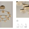 Modern Minimalist Light Luxury Circular Glass Chandelier Hotel Bedroom Transparent Ball Glass Chandelier