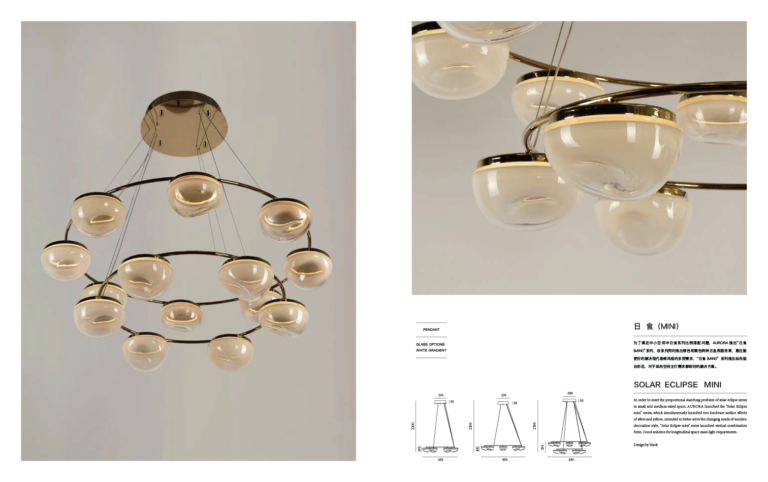 Modern Minimalist Light Luxury Circular Glass Chandelier Hotel Bedroom Transparent Ball Glass Chandelier