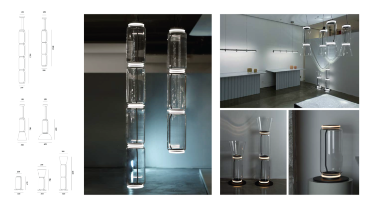Contemporary Designer Modern Minimalist Glass Floor Lamp with LED Light Source for Living Room or Bedroom