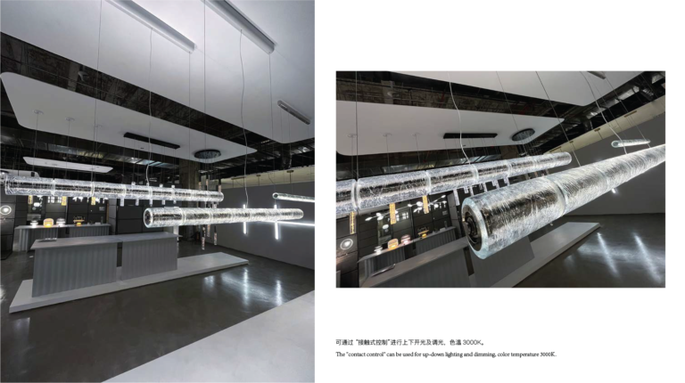 Light Luxury Restaurant Chandelier Minimalist Designer Kitchen Island Bar Counter High-End Copper Glass Long Lamp