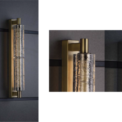 Ready to Ship Copper Brushed Stainless Steel Bubble K9 Crystal Wall Lantern