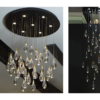 Revolving Staircase Pendant Light Crystal Restaurant Living Room Villa Duplex Building Chandeliers