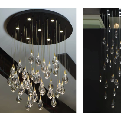 Revolving Staircase Pendant Light Crystal Restaurant Living Room Villa Duplex Building Chandeliers
