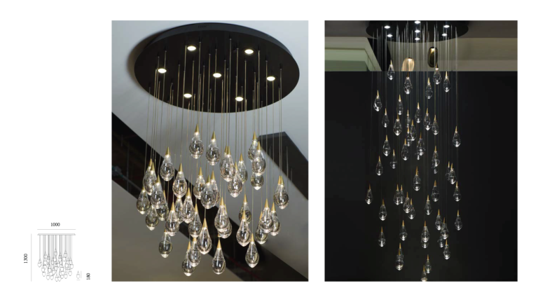 Revolving Staircase Pendant Light Crystal Restaurant Living Room Villa Duplex Building Chandeliers