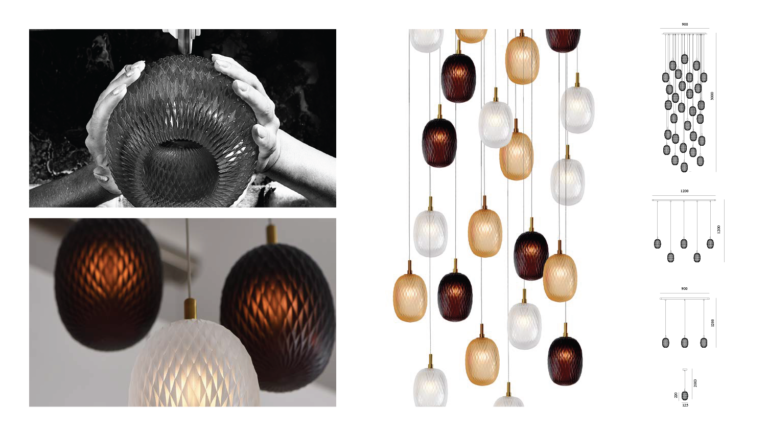 Nordic Minimalist Chandelier Modern Creative Glass Pendant Lamps for Restaurant Cafe Indoor Lighting Pendant Light Decoration