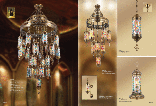 Turkish Multicolor 31 Glass Ball Hanging Mosaic Glass Lamp