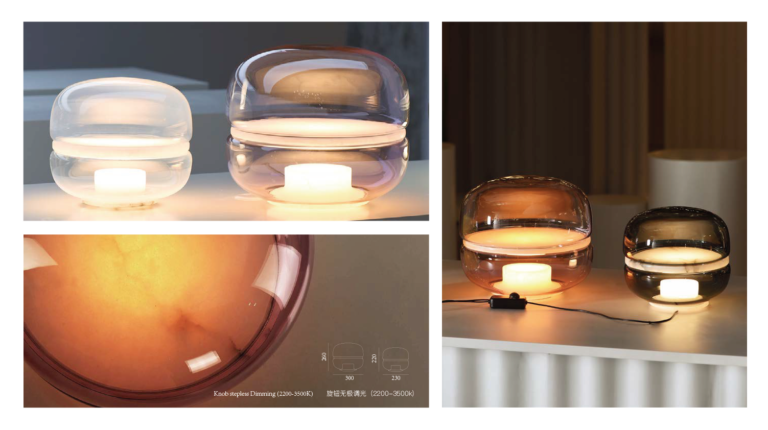 Modern Simple Glass Creative Living Room Lamp Nordic Bedroom Bedside Lamp Personality Glass Marble Decorative Lamp