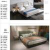 Grey White Contemporary Leather Bed 1.8m king Size Bedroom Set Solid Wood Modern Double Bed