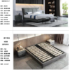 Genuine Leather Up-holstered Beds King Size Modern Bedroom Furniture Hotel Bedding Frame Queen Bed with Nightstand